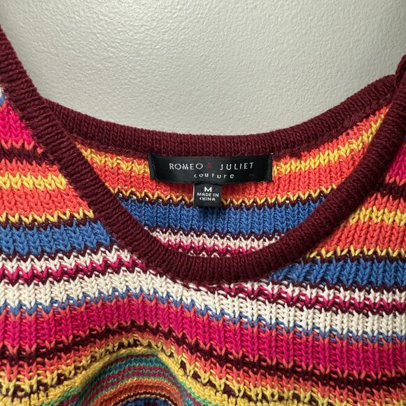 Romeo & Juliet Couture Women's Sleeveless Striped Knit Top Size Medium - Picture 3 of 5